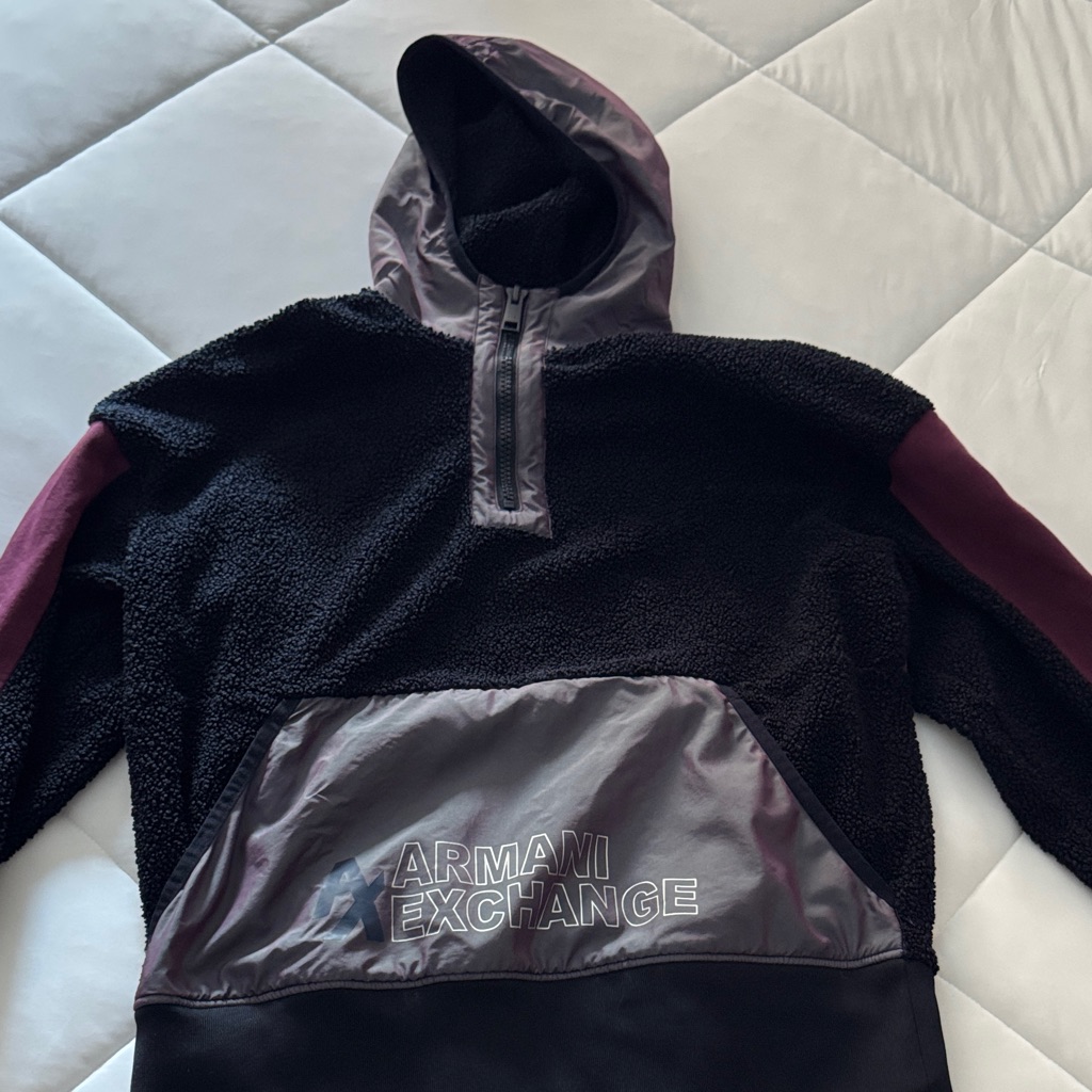 Armani Exchange Black And Dark Purple Pullover
